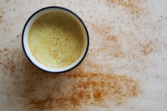 A cup of turmeric latte