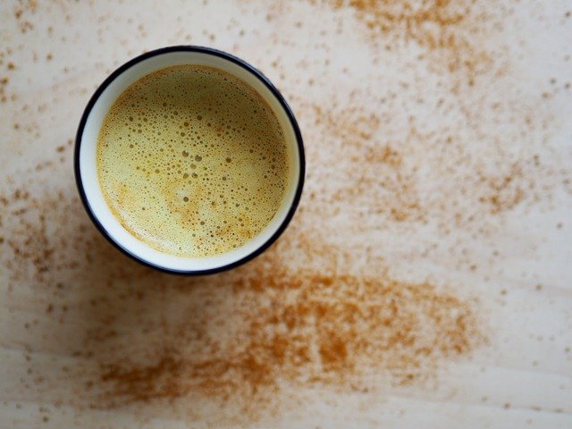 A cup of turmeric latte