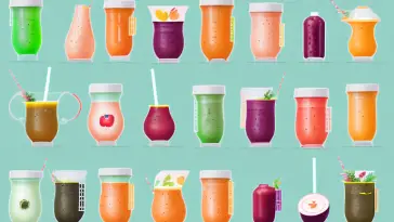 A variety of healthy drinks