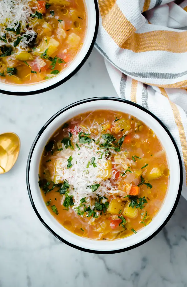 Slow Cooker Winter Minestrone with Split Red Lentils