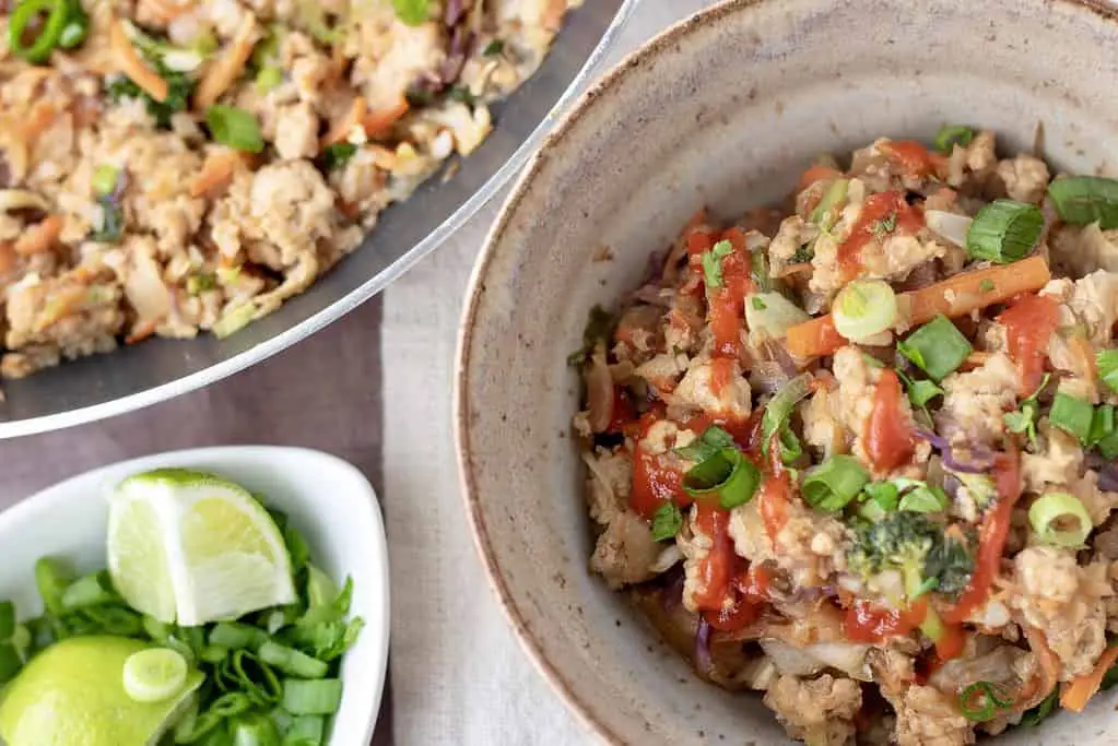 Asian-Inspired Cauliflower Rice Stir-Fry Bowls by Wine A Little, Cook A Lot