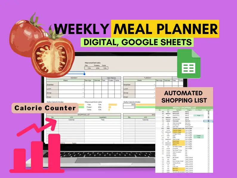 google sheets meal planner