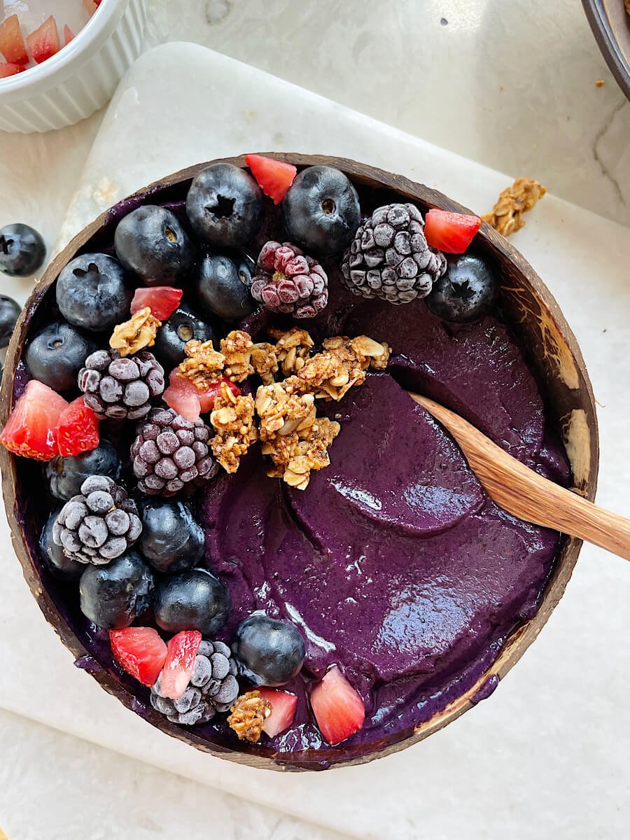 Blueberry Bliss Smoothie Bowl (No Banana) by The Hint of Rosemary