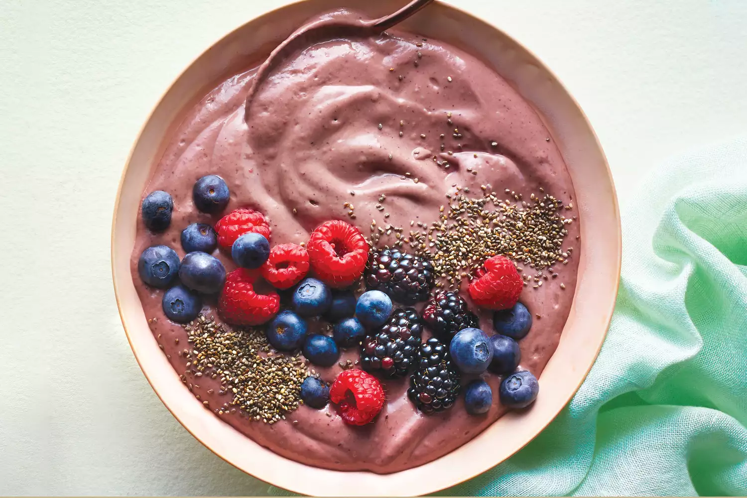 a recipe photo of the Avo-Berry Smoothie Bowls