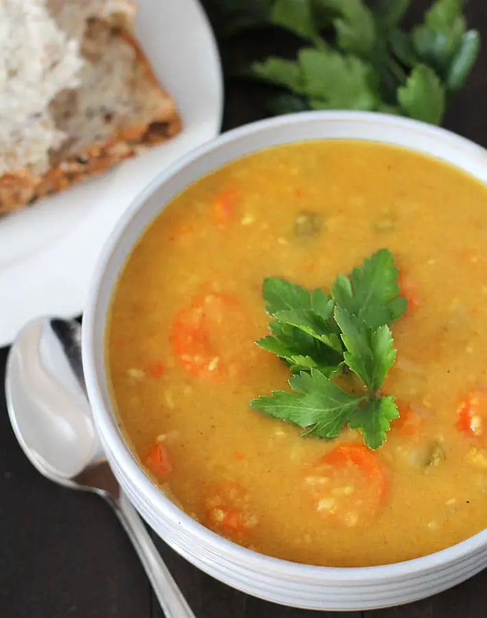 Curried Instant Pot Split Pea Soup