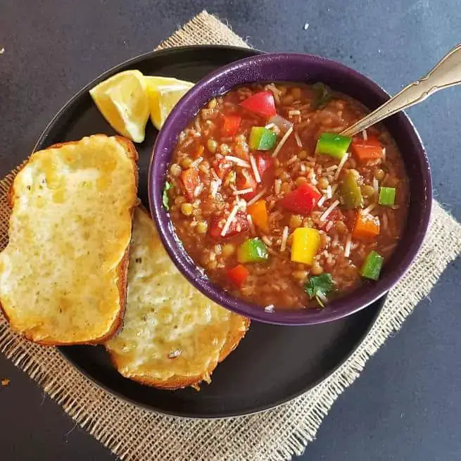 Instant Pot Vegan Stuffed Pepper Soup