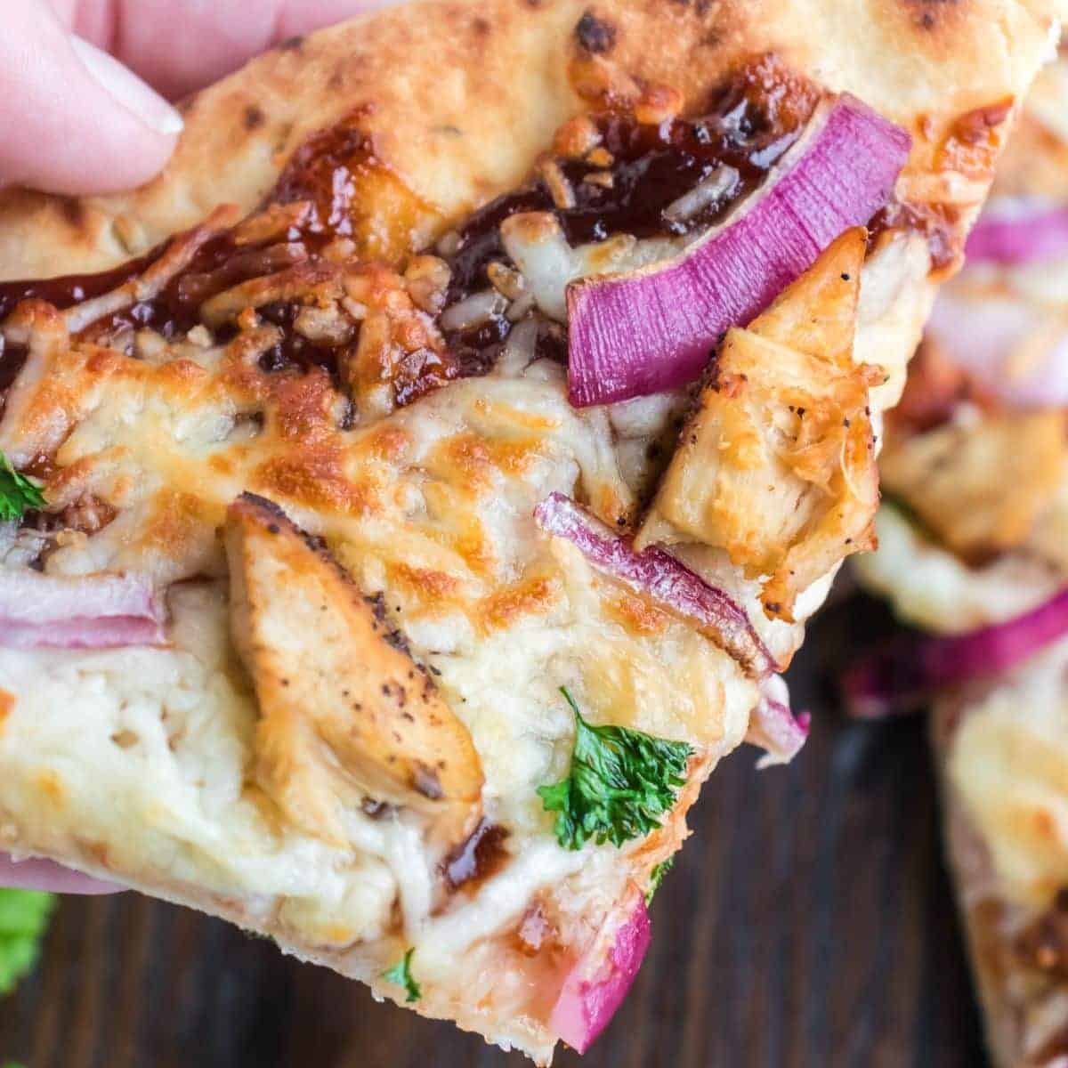 Air Fryer Naan Pizza with BBQ Chicken