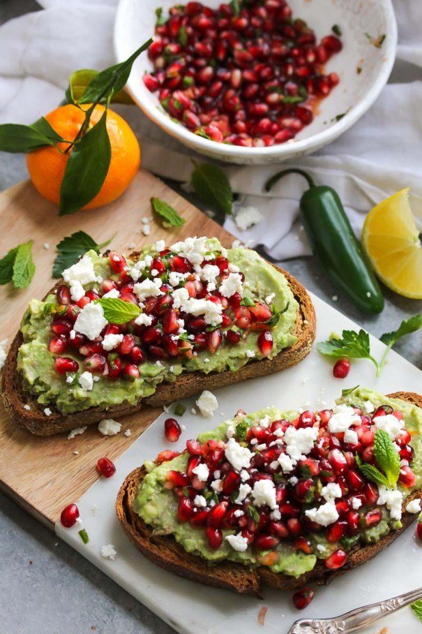 Avocado Toast with Pomegranate Salsa