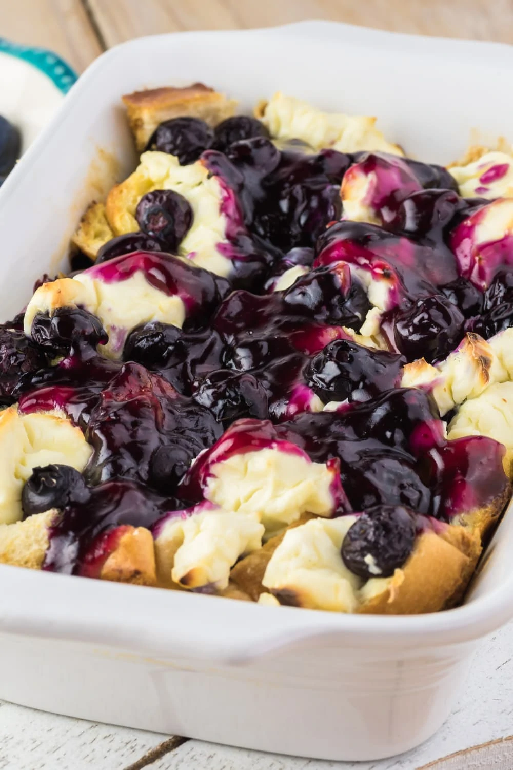 Blueberry Cream Cheese French Toast Casserole