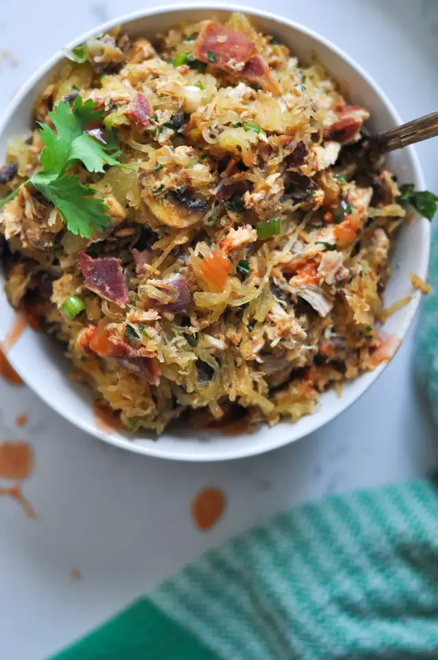 Chicken Taco Spaghetti Squash Bake