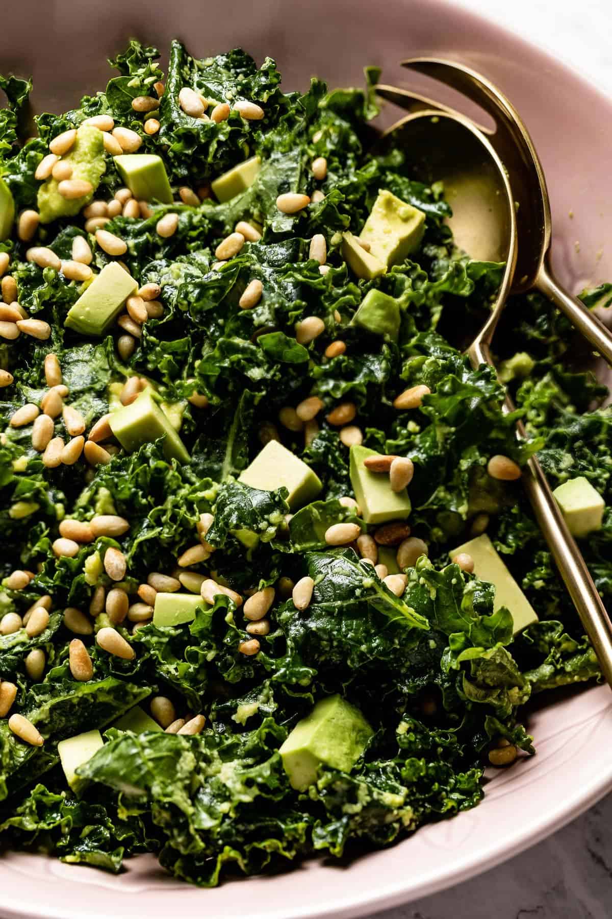 Kale and Avocado Salad with Sweet & Sour Dressing