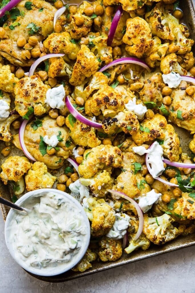 Tandoori Chicken and Cauliflower Sheet Pan Dinner