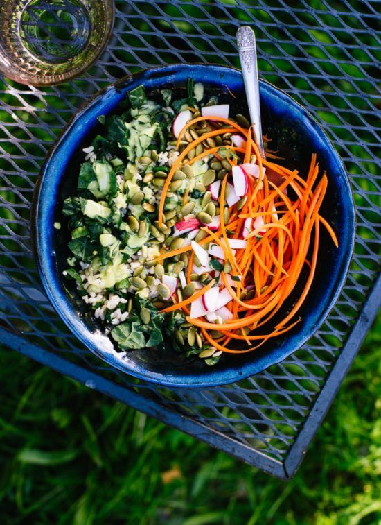 Strawberry Kale Salad with Nutty Granola Croutons