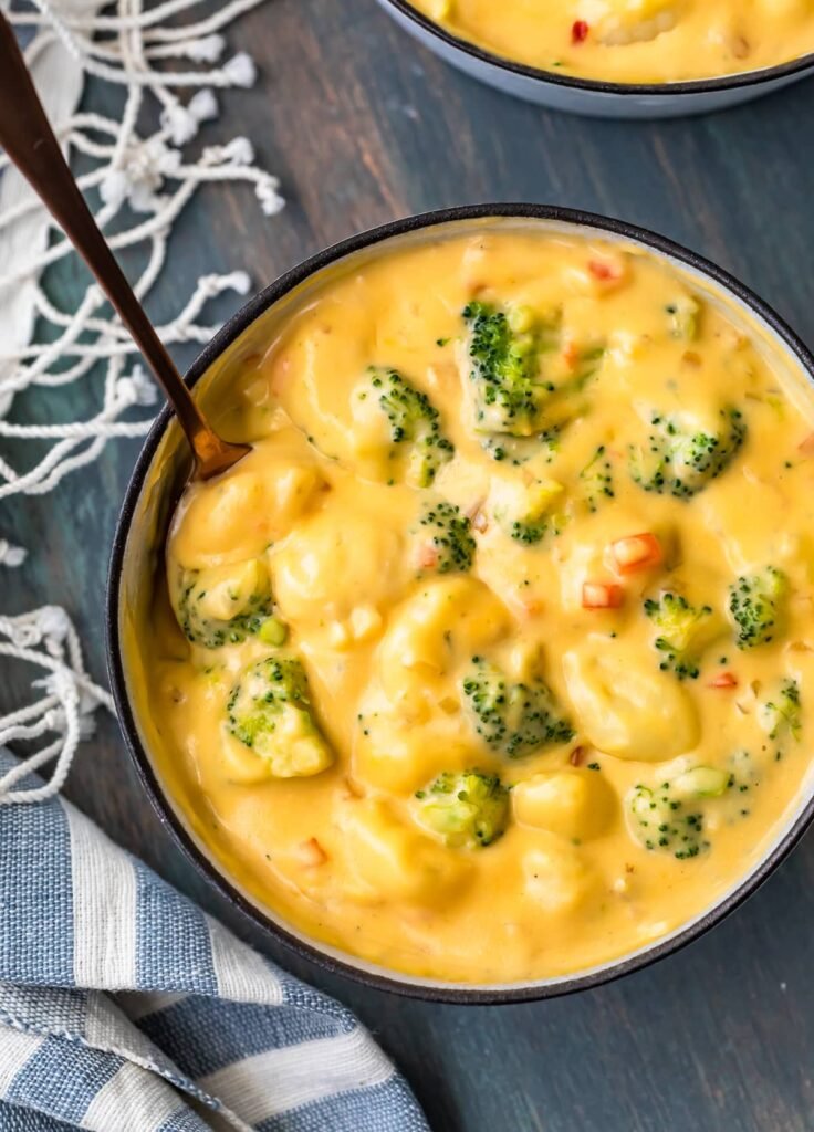 Broccoli Cheese Gnocchi Soup