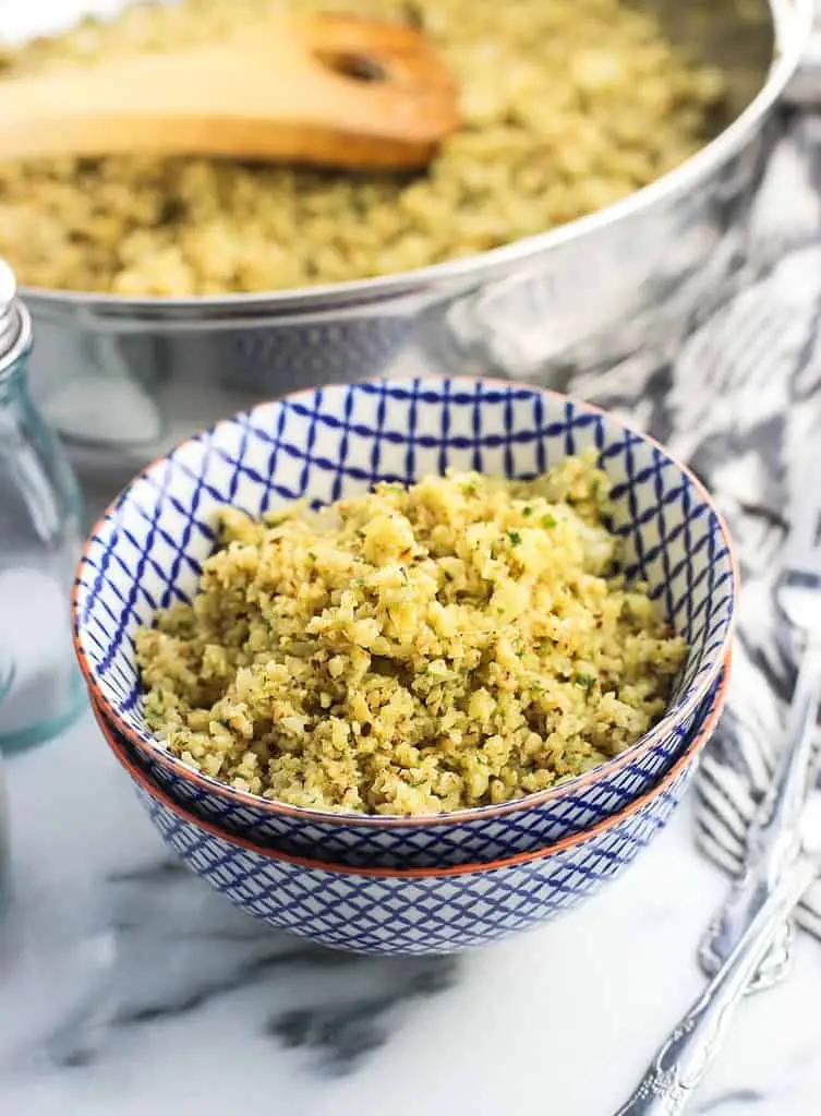 Savory Parmesan Pesto Cauliflower Rice by My Sequined Life