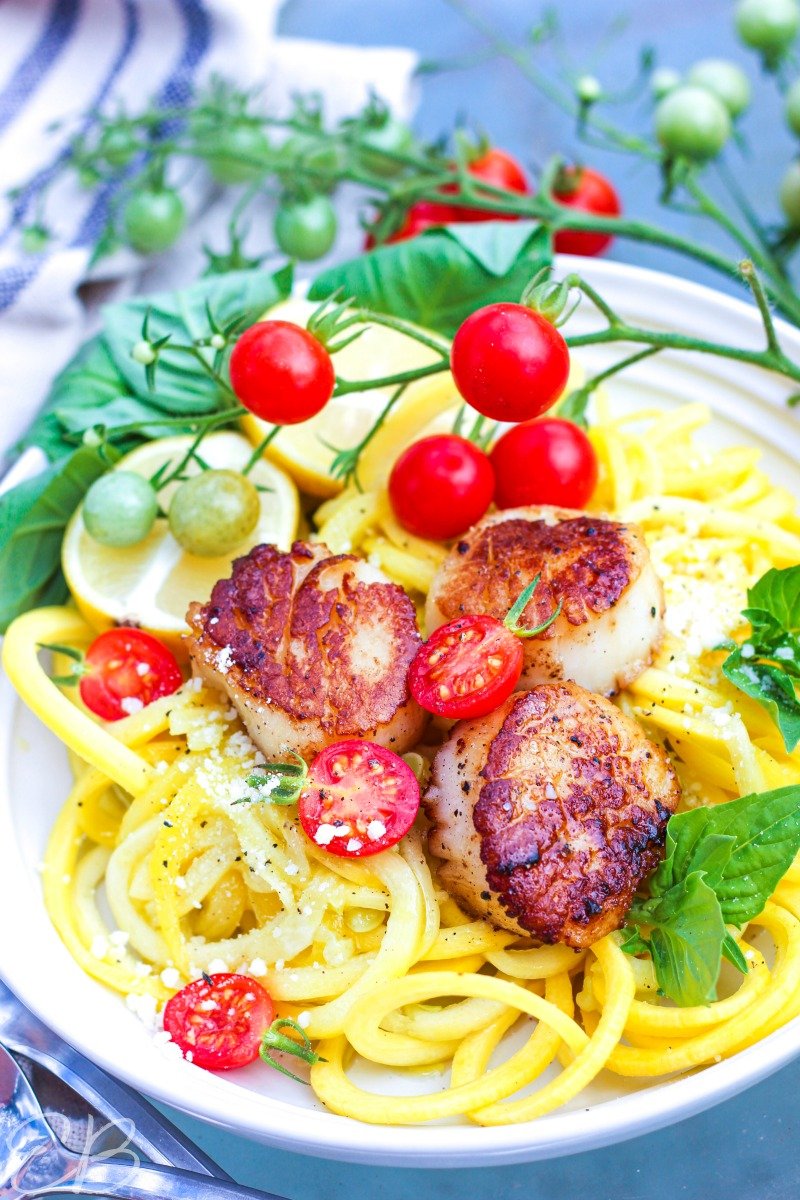 Scallop Scampi with Zoodles by Eat Beautiful