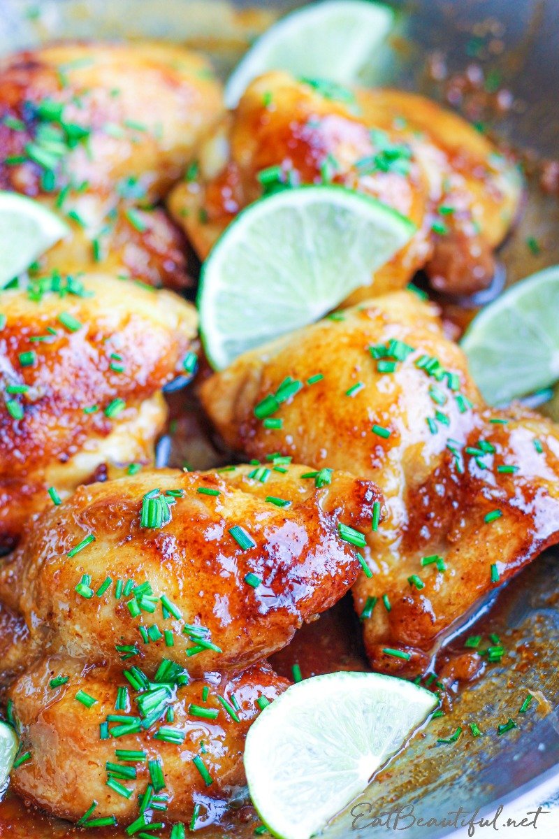 Spicy Honey Lime Chicken Thighs by Eat Beautiful