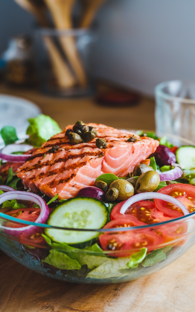 Mediterranean Salmon Bowl Salad