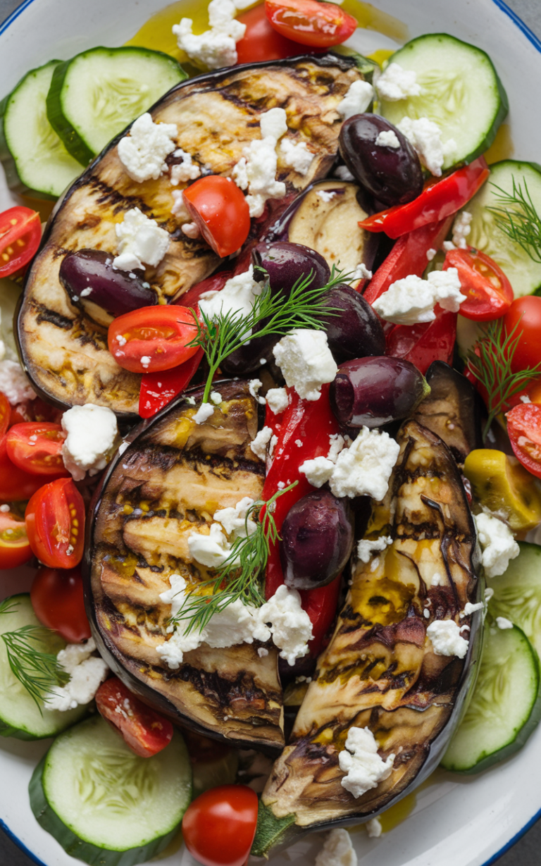 Mediterranean Eggplant and Red Pepper Salad