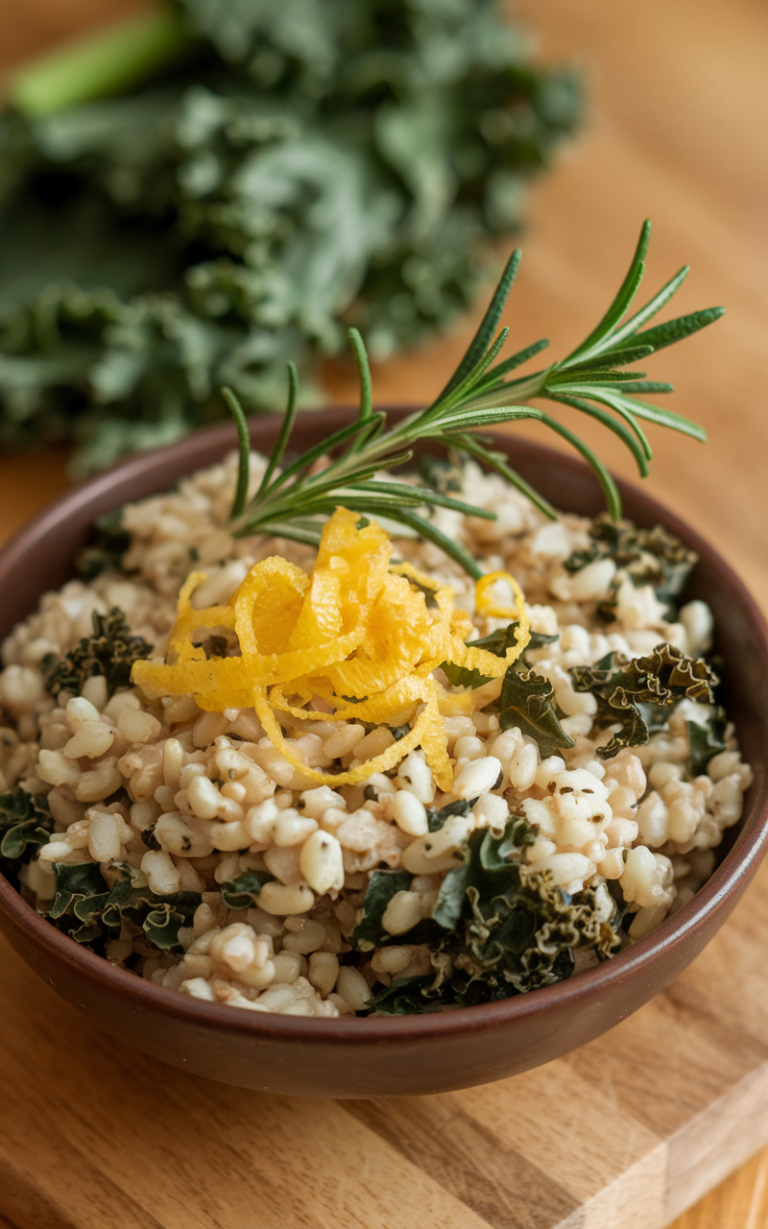 Cholesterol Lowering Barley & Kale Pilaf