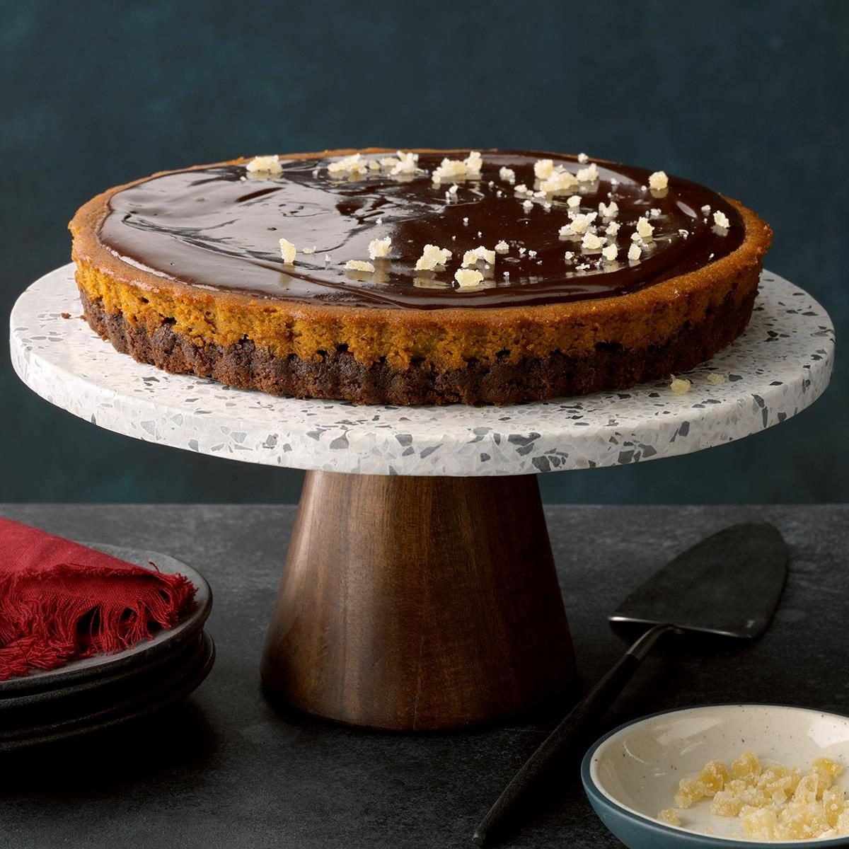 Ganache-Topped Pumpkin Tart