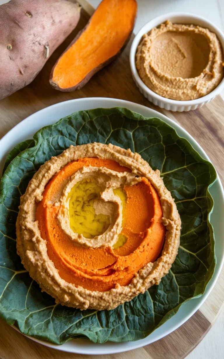 Cholesterol Lowering Sweet Potato & Hummus Collard Wraps