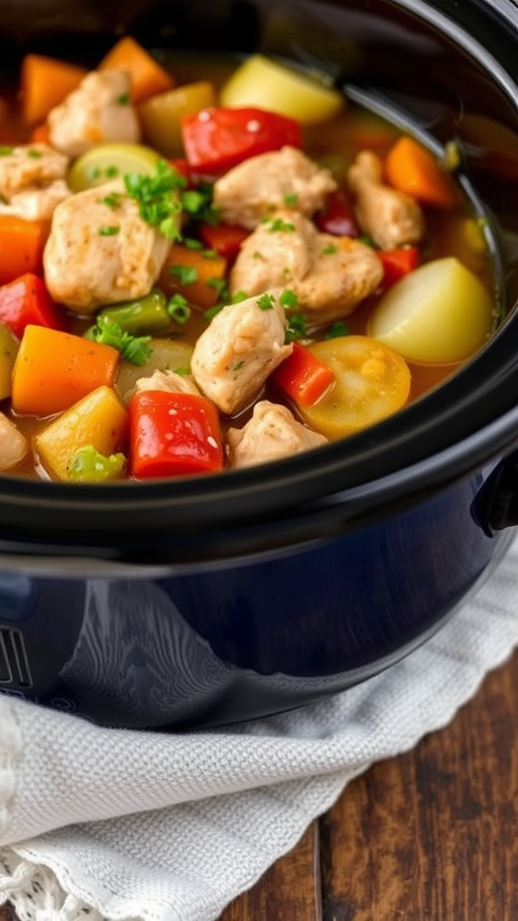 Hearty Slow Cooker Chicken and Vegetables Stew