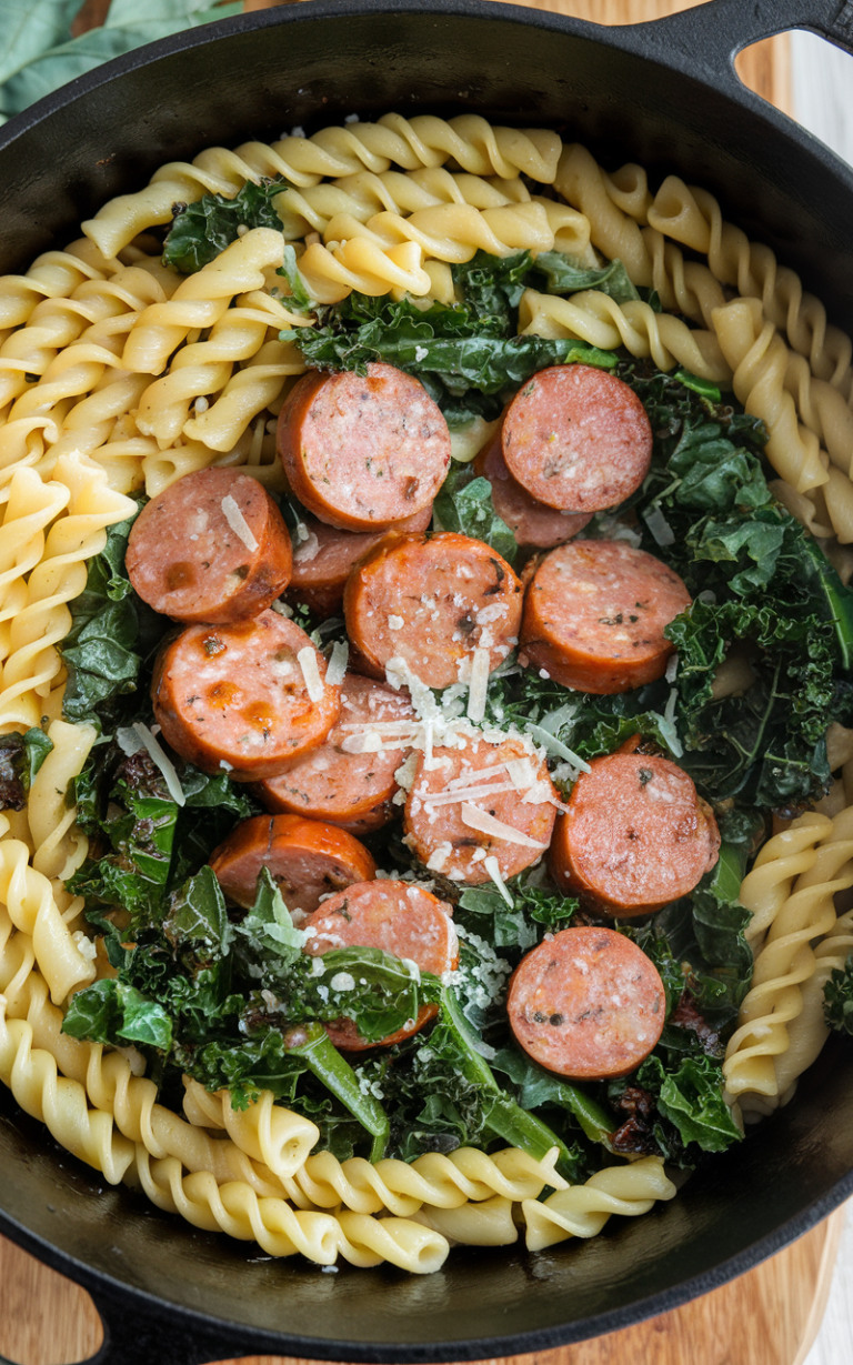 One-Pot Sausage and Kale Pasta