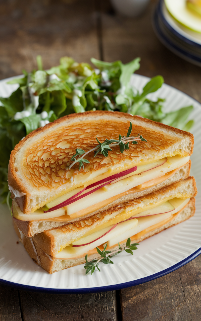 French Brie and Apple Grilled Cheese with Thyme