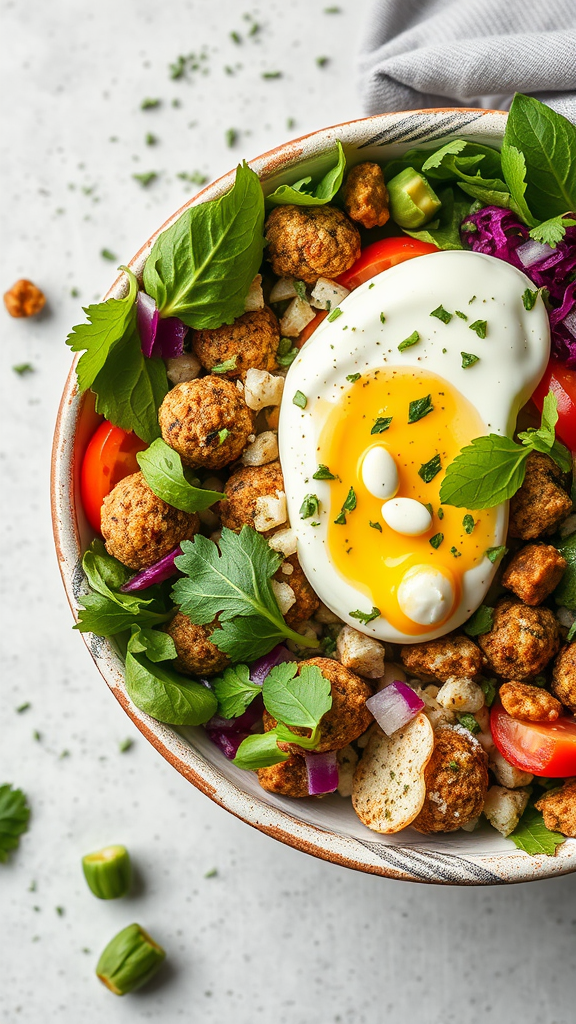 Healthy Loaded Mediterranean Falafel Bowl