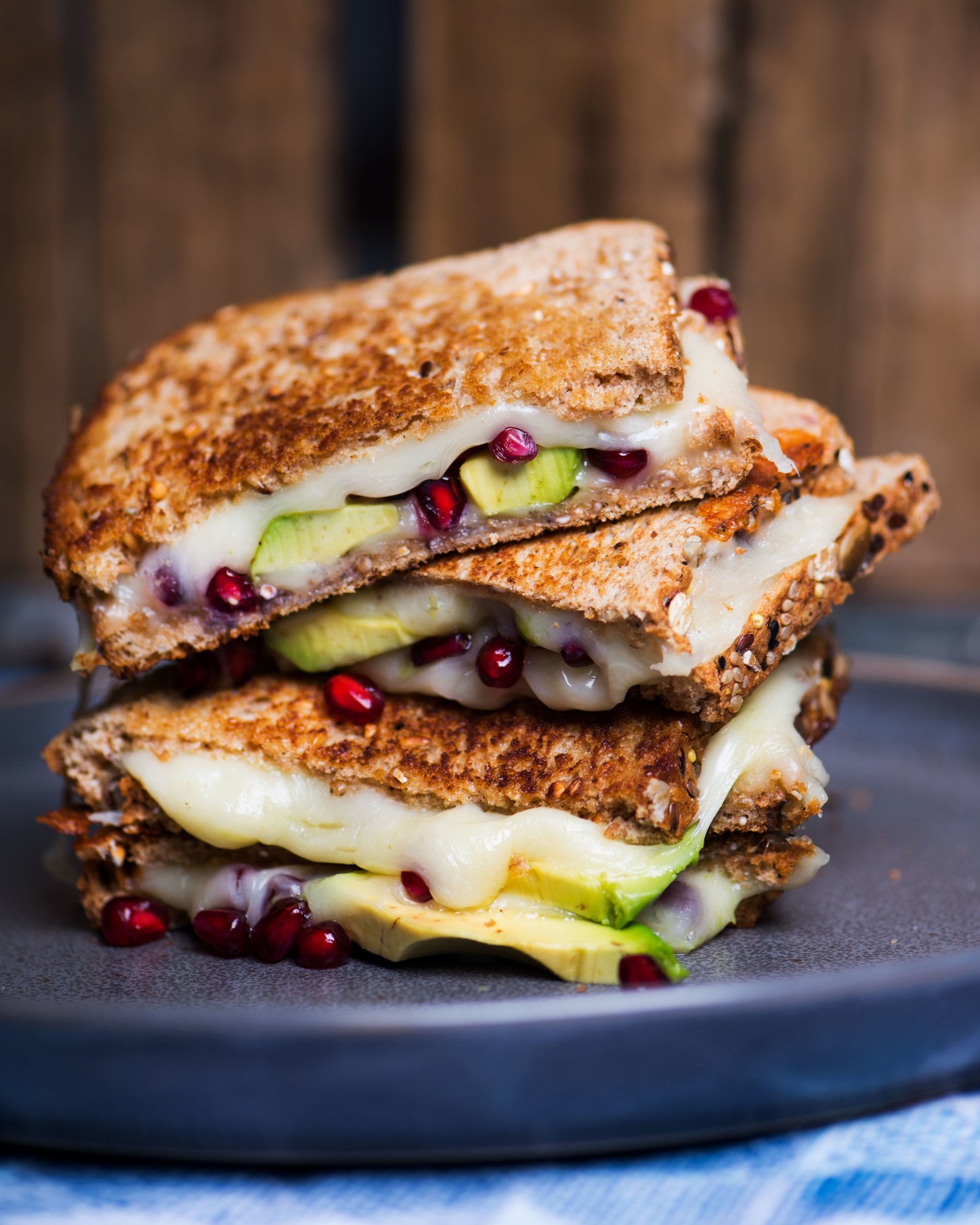 Avocado Pomegranate Grilled Cheese