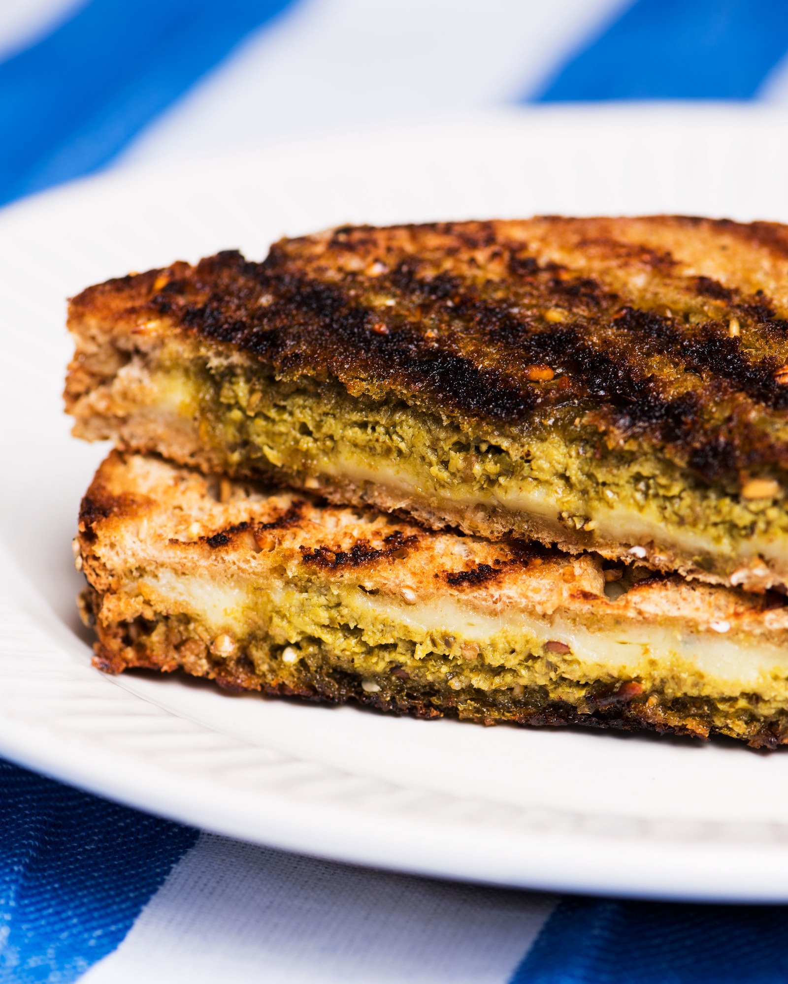 Almond Sage Pesto Grilled Cheese Sandwich with Gruyere