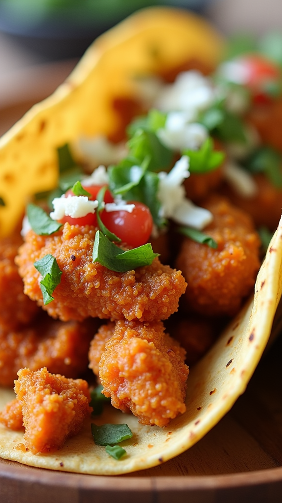 Crispy Chicken and Sweet Potato Tacos