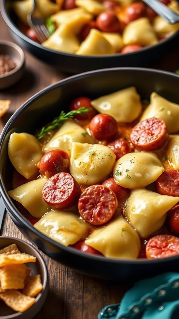 Traditional Pierogi and Kielbasa Sheet Pan Dinner