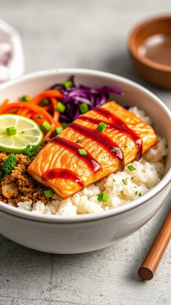 Zesty Teriyaki Salmon Rice Bowl