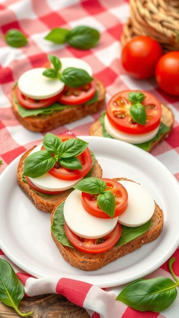 A plate of beetroot and cream cheese sandwiches garnished with herbs.