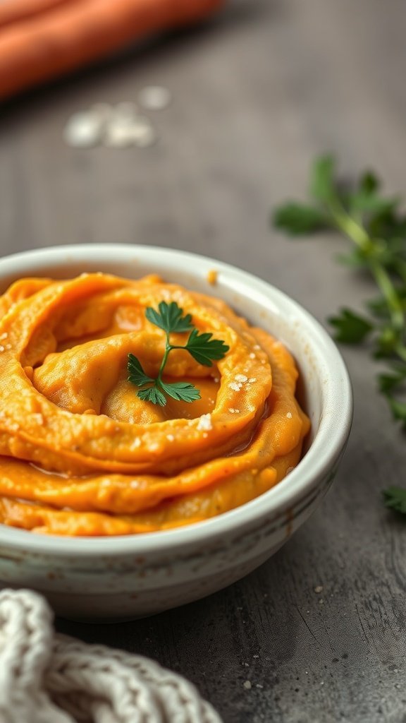 A plate of honey glazed carrots with thyme.