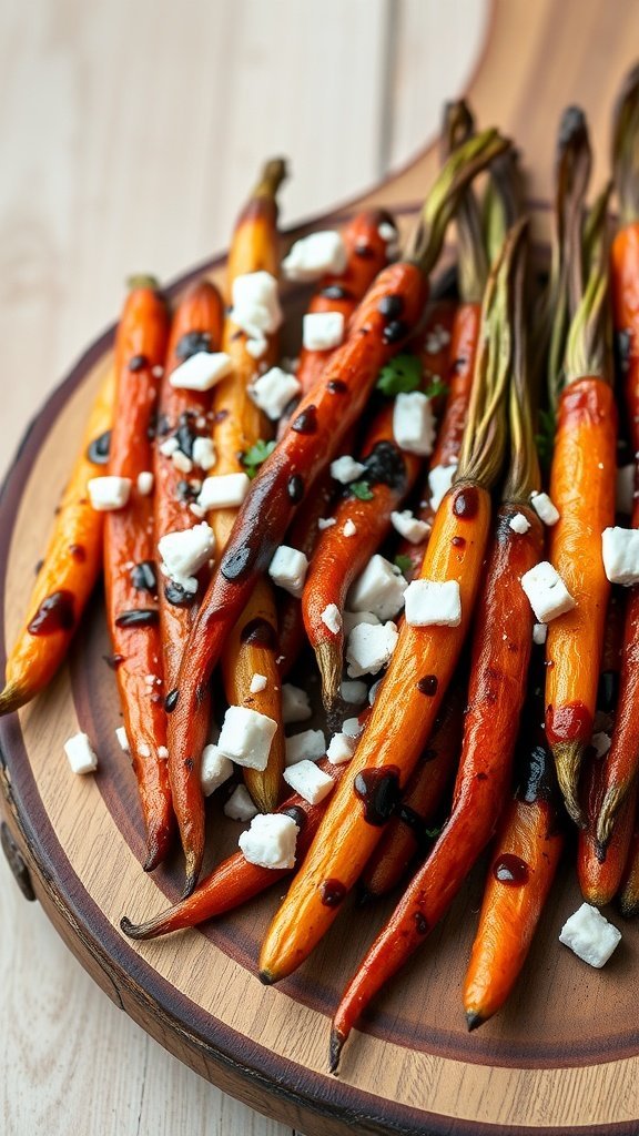 Garlic roasted carrots topped with parmesan cheese