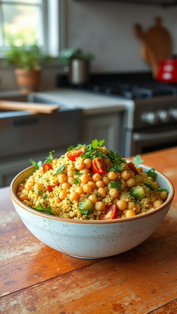 Tangy Chickpea Couscous with Lemon Herb Dressing