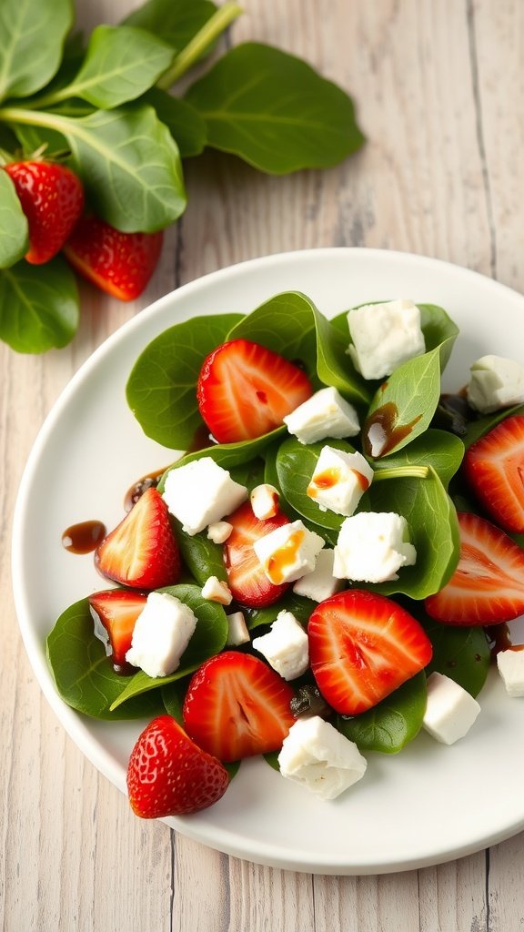 Quick and Crunchy Spinach Strawberry Salad