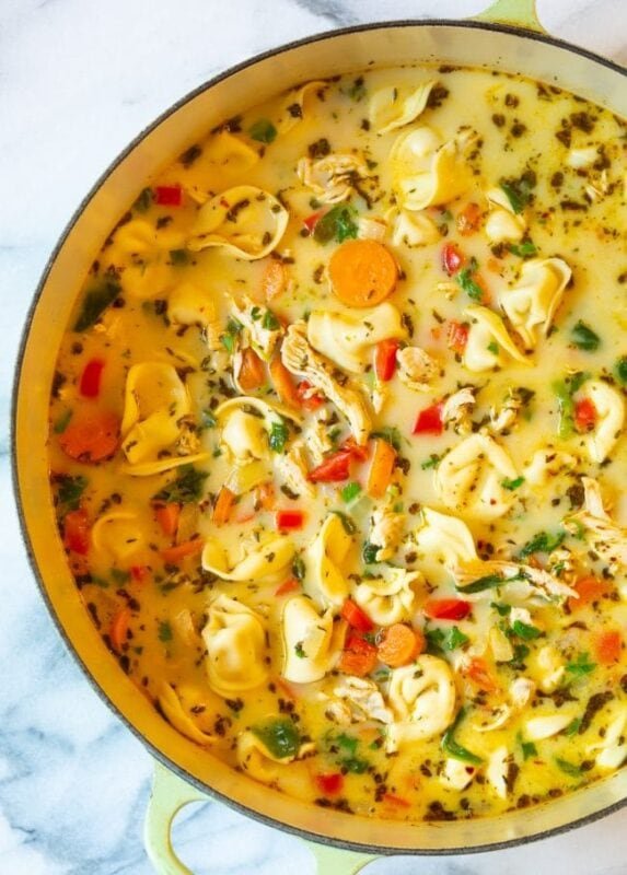 Creamy Chicken Tortellini Soup