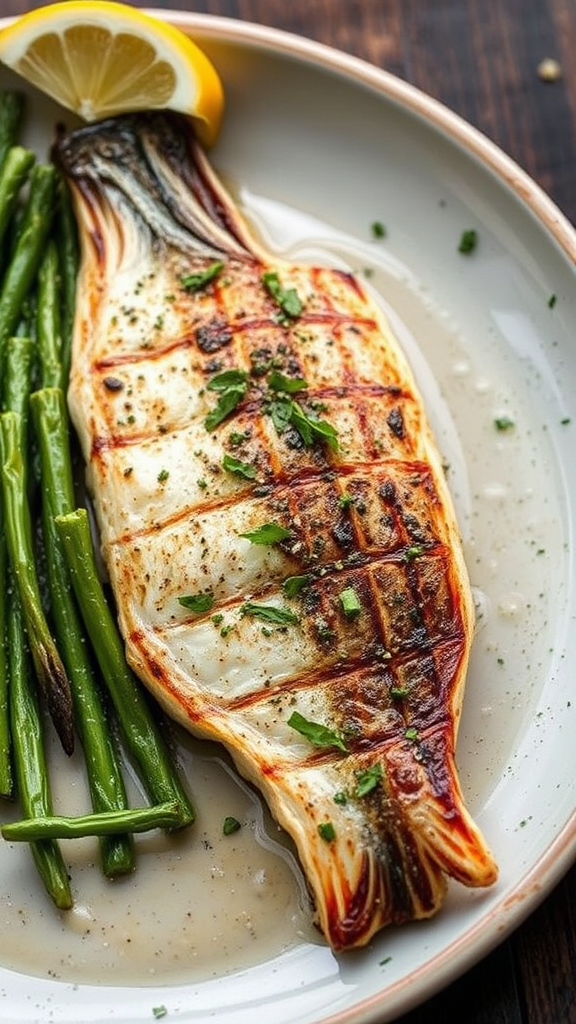 Healthy Grilled Mediterranean Sea Bass