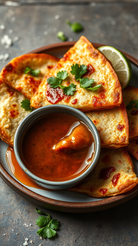 Cheesy Birria Quesadillas with Rich Dipping Broth