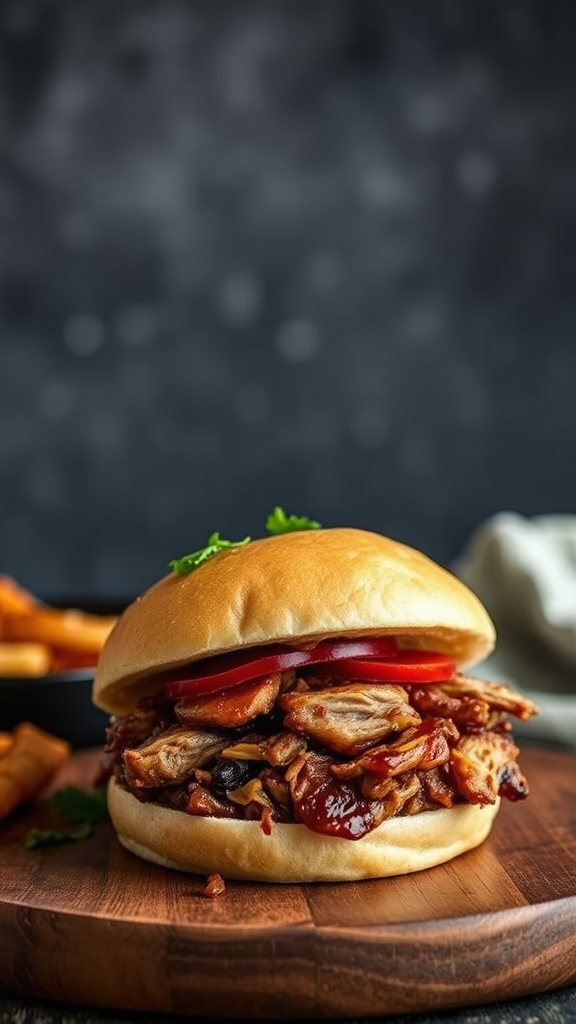 Spicy Korean BBQ Pulled Pork Sandwich