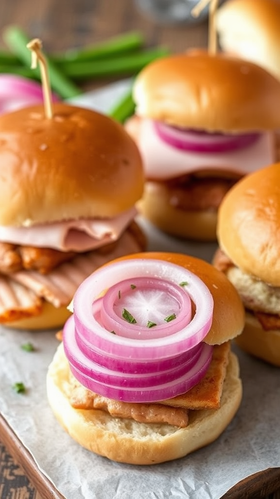 Best Ham and Turkey Sliders with Pickled Onions