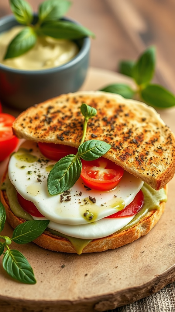 Awesome Caprese Panini with Pesto Mayo