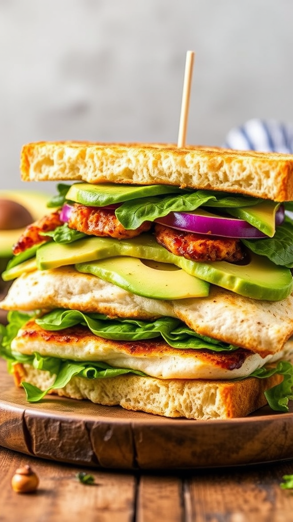 Gourmet Chicken Avocado Club Sandwich