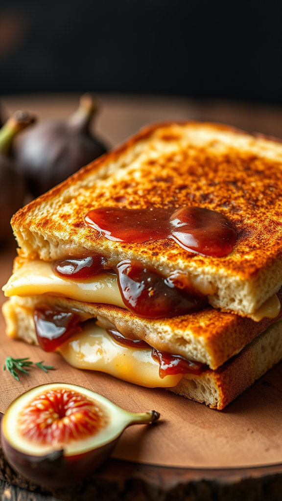 Crispy Grilled Cheese Sandwich with Fig Spread