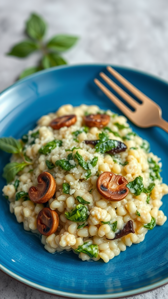 Mushroom and Spinach Coconut Risotto