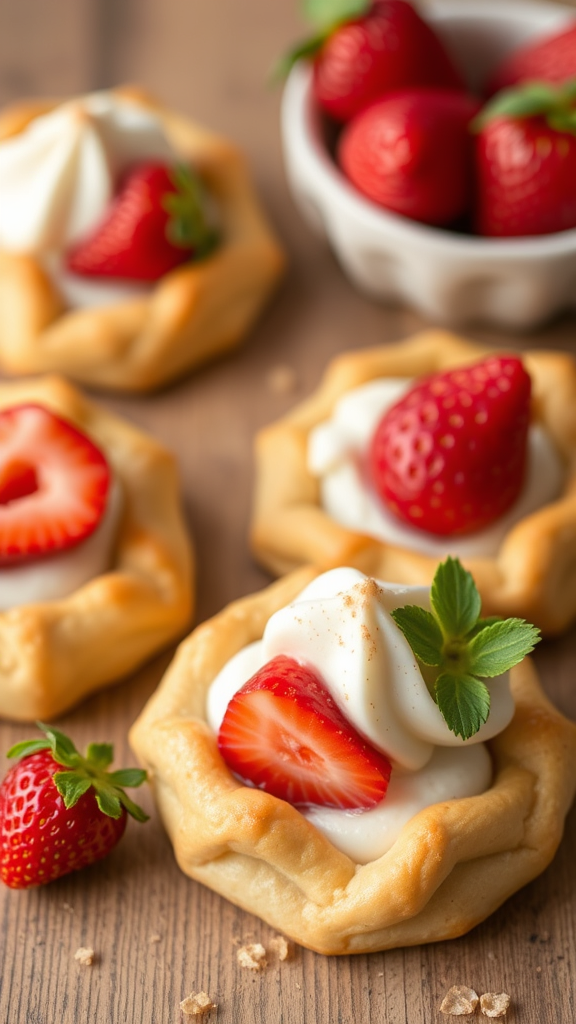 Yummy Mini Strawberry Rhubarb Galettes